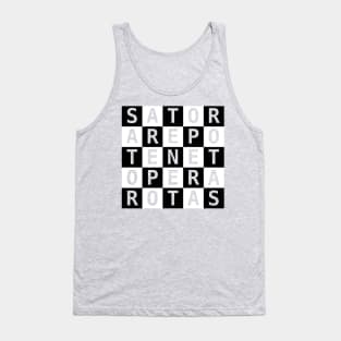 Black and White Checkered Sator Square Tank Top